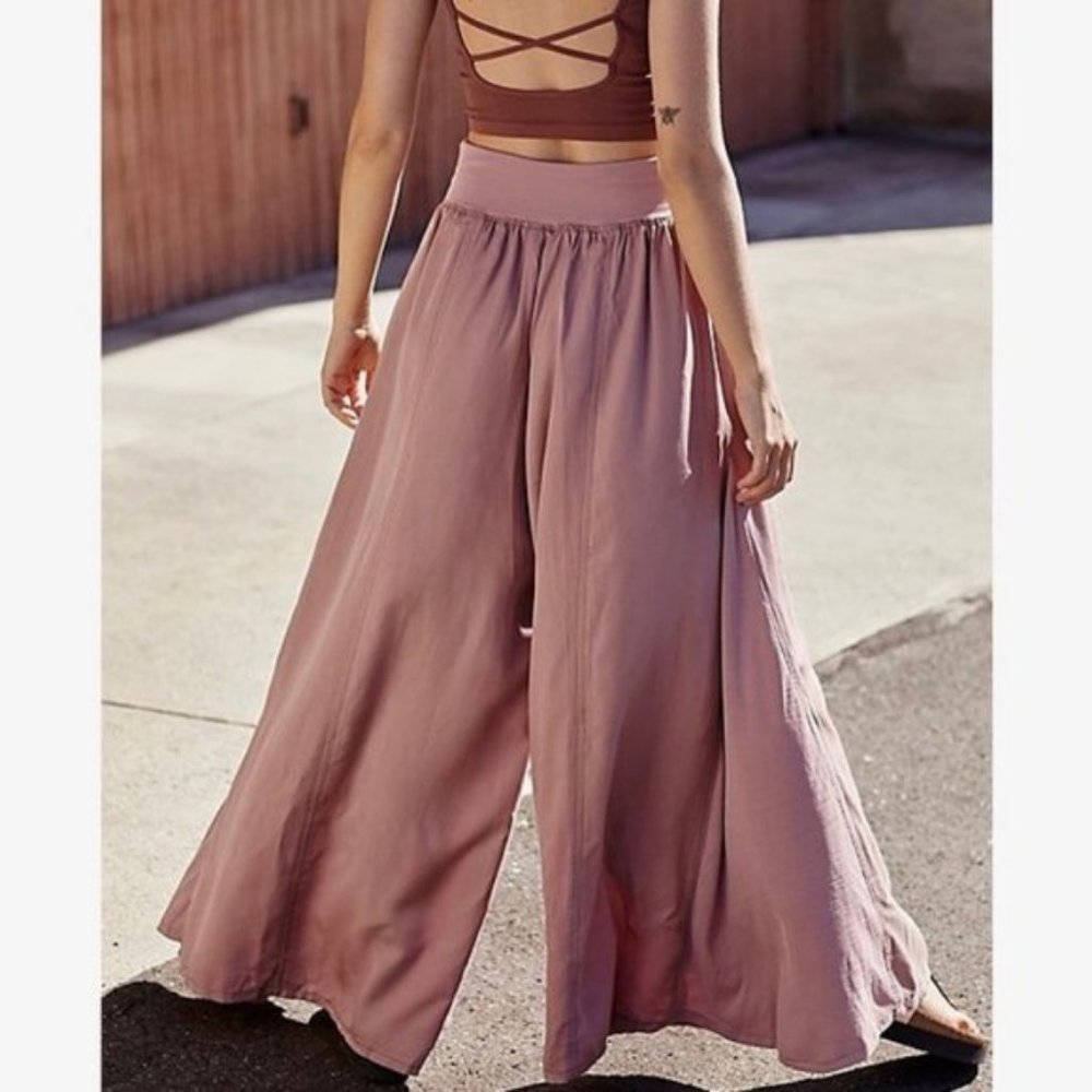 Free People Movement Pink Wide Leg Pants Large - Picture 3 of 4